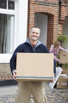 Removal team planning a move in West Kensington street