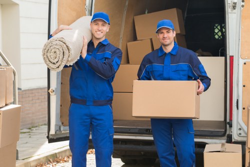 Labelled moving boxes and packing supplies in Westkensington
