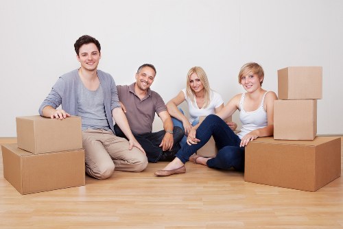 Organised packed boxes ready for relocation in Westkensington