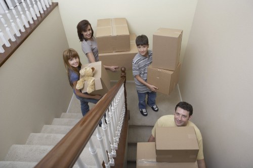 IT equipment and office furniture being moved during a Westkensington office relocation